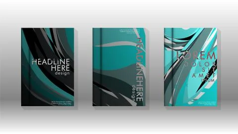 Abstract cover with wave elements. book design concept. Futuristic business l Illustrazione stock