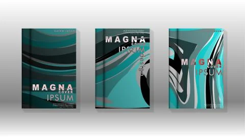Abstract cover with wave elements. book design concept. Futuristic business l 스톡 일러스트