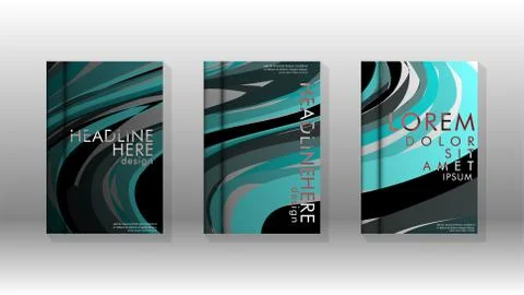 Abstract cover with wave elements. book design concept. Futuristic business l Stock Illustration