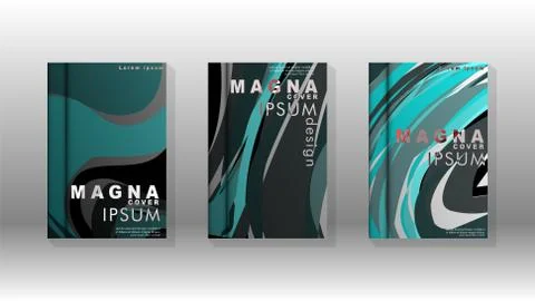 Abstract cover with wave elements. book design concept. Futuristic business l Illustrazione stock