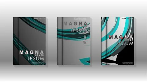 Abstract cover with wave elements. book design concept. Futuristic business l Illustrazione stock