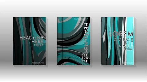 Abstract cover with wave elements. book design concept. Futuristic business l Stock Illustration
