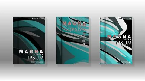 Abstract cover with wave elements. book design concept. Futuristic business l Stock Illustration