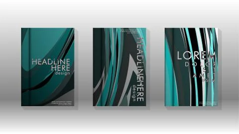 Abstract cover with wave elements. book design concept. Futuristic business l Illustrazione stock