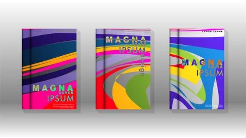 Abstract cover with wave elements. book design concept. Futuristic business l 스톡 일러스트