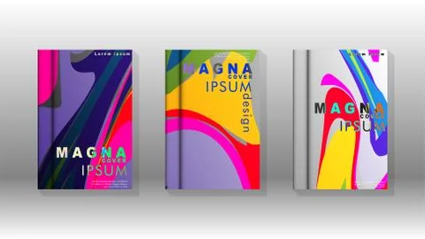 Abstract cover with wave elements. book design concept. Futuristic business l Illustrazione stock