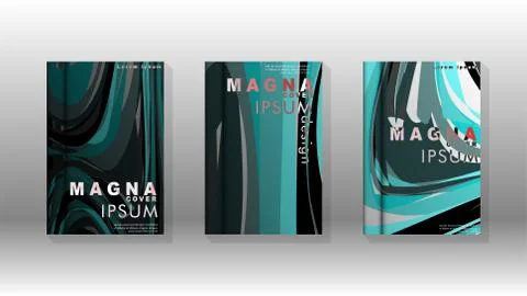 Abstract cover with wave elements. book design concept. Futuristic business l Stock Illustration