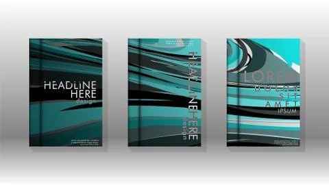 Abstract cover with wave elements. book design concept. Futuristic business l Stock Illustration