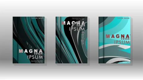 Abstract cover with wave elements. book design concept. Futuristic business l 스톡 일러스트