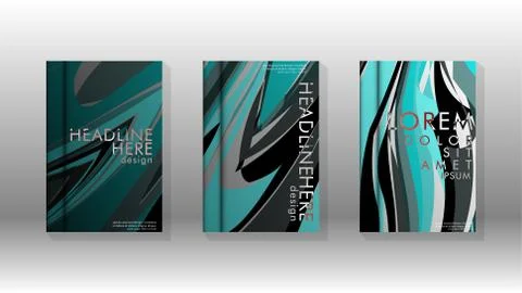 Abstract cover with wave elements. book design concept. Futuristic business l Stock Illustration
