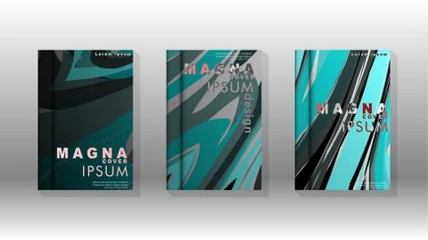 Abstract cover with wave elements. book design concept. Futuristic business l Illustrazione stock