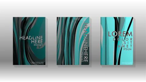 Abstract cover with wave elements. book design concept. Futuristic business l Illustrazione stock