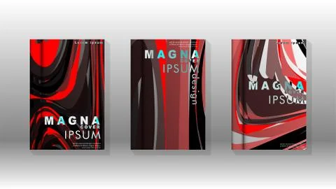 Abstract cover with wave elements. book design concept. Futuristic business l Illustrazione stock