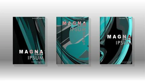 Abstract cover with wave elements. book design concept. Futuristic business l 스톡 일러스트