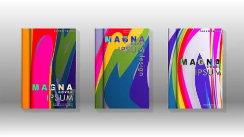 Abstract cover with wave elements. book design concept. Futuristic business l Stock Illustration
