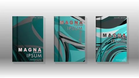 Abstract cover with wave elements. book design concept. Futuristic business l Stock Illustration