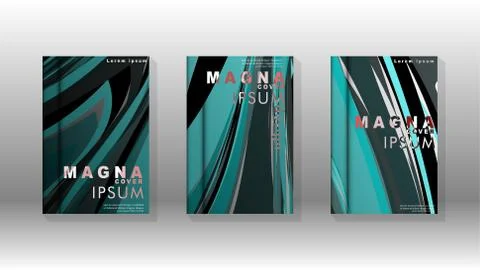 Abstract cover with wave elements. book design concept. Futuristic business l Illustrazione stock