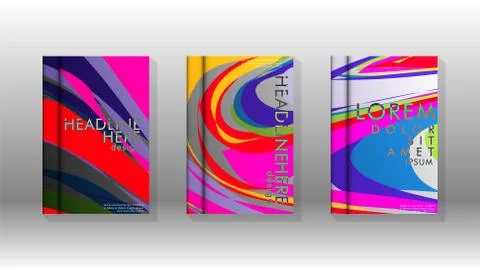Abstract cover with wave elements. book design concept. Futuristic business l Illustrazione stock