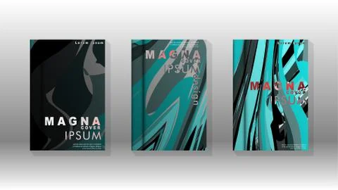 Abstract cover with wave elements. book design concept. Futuristic business l Stock Illustration