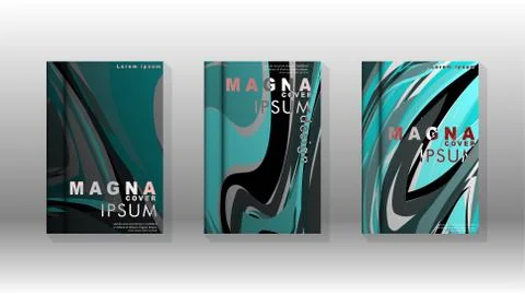 Abstract cover with wave elements. book design concept. Futuristic business l イラスト素材