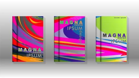 Abstract cover with wave elements. book design concept. Futuristic business l Illustrazione stock