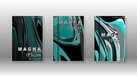 Abstract cover with wave elements. book design concept. Futuristic business l Illustrazione stock