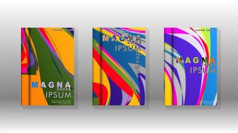 Abstract cover with wave elements. book design concept. Futuristic business l 스톡 일러스트