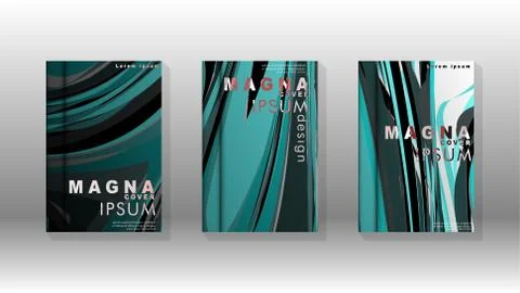 Abstract cover with wave elements. book design concept. Futuristic business l Stock Illustration