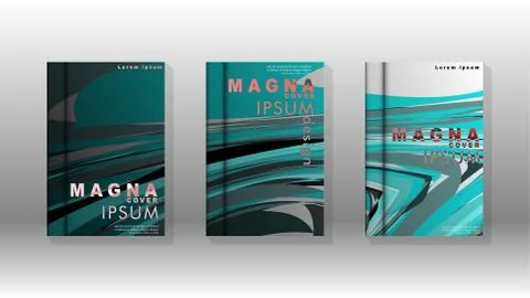 Abstract cover with wave elements. book design concept. Futuristic business l 스톡 일러스트