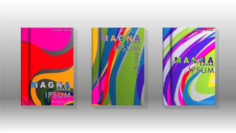 Abstract cover with wave elements. book design concept. Futuristic business l Illustrazione stock