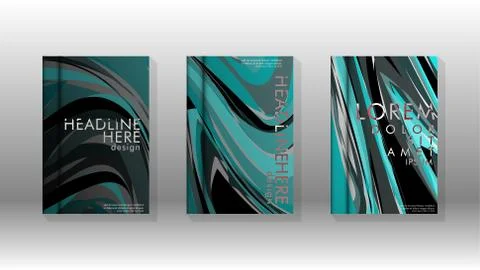 Abstract cover with wave elements. book design concept. Futuristic business l 스톡 일러스트