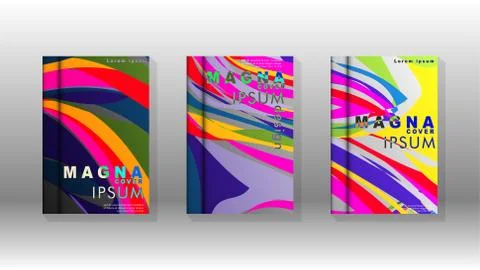 Abstract cover with wave elements. book design concept. Futuristic business l Stock Illustration