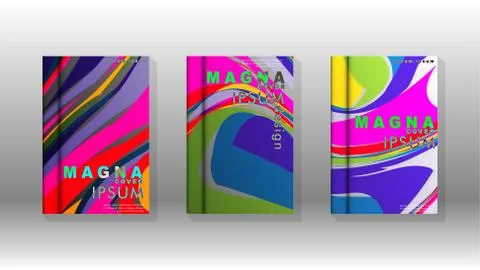 Abstract cover with wave elements. book design concept. Futuristic business l イラスト素材