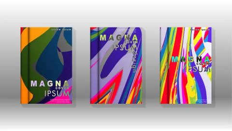 Abstract cover with wave elements. book design concept. Futuristic business l Illustrazione stock