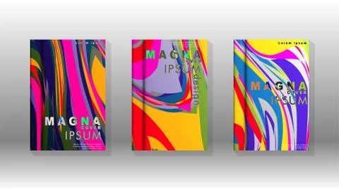 Abstract cover with wave elements. book design concept. Futuristic business l Stock Illustration