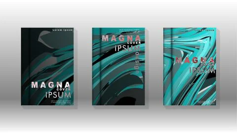 Abstract cover with wave elements. book design concept. Futuristic business l Stock Illustration