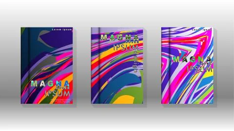 Abstract cover with wave elements. book design concept. Futuristic business l Illustrazione stock