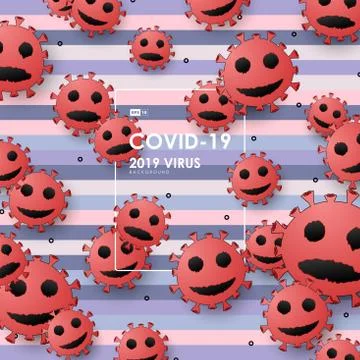 Abstract covid-19 virus pattern design on color line background. Stock Illustration