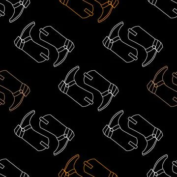 Abstract Cowboy boots seamless pattern .Vector image Illustrazione stock