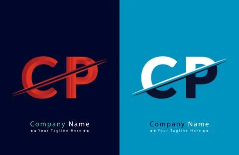 Abstract CP letter logo design template. Vector Logo Illustration. Stock Illustration
