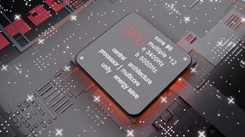 Abstract CPU with glow from below Illustrazione stock