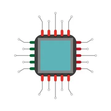 Abstract cpu icon image Stockillustratie