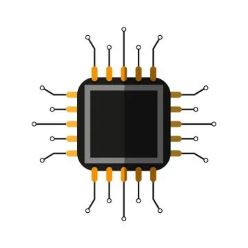 Abstract cpu icon image Stock Illustration