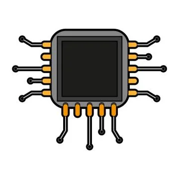 Abstract cpu icon image Stock Illustration
