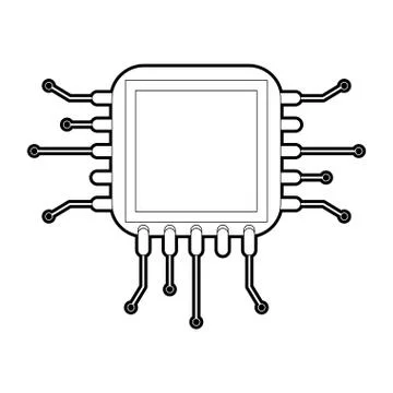 Abstract cpu icon image Stockillustratie