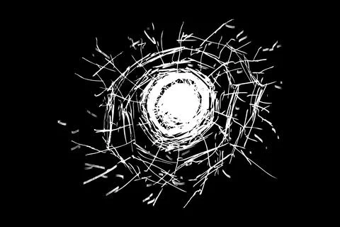 Abstract crack glass background, simple vector hand draw sketch Stock Illustration