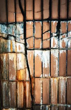 Abstract crack in the wall tiling Stock Photos