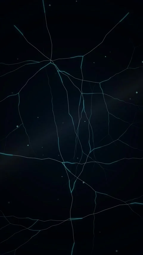 Abstract cracked dark background with white network lines and glowing energ.. Stock Footage 345493786