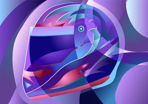 Abstract crash helmet Stock Illustration