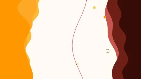 Abstract cream and orange vertical waves frame a flowing central space with Stock Illustration